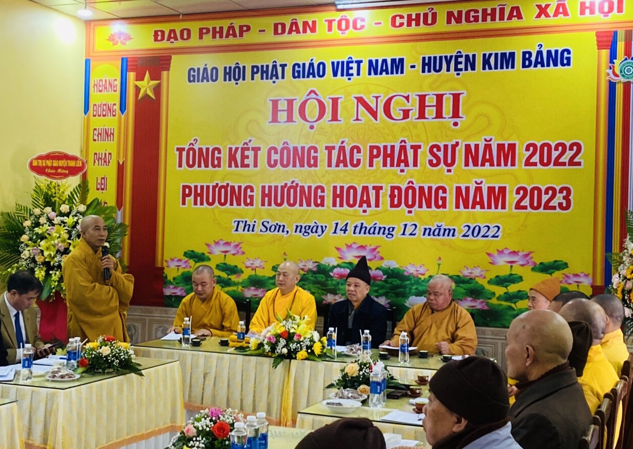 Huyện Kim Bảng: Ban Trị sự Phật giáo huyện Kim Bảng họp tổng kết công tác Phật sự năm 2022.