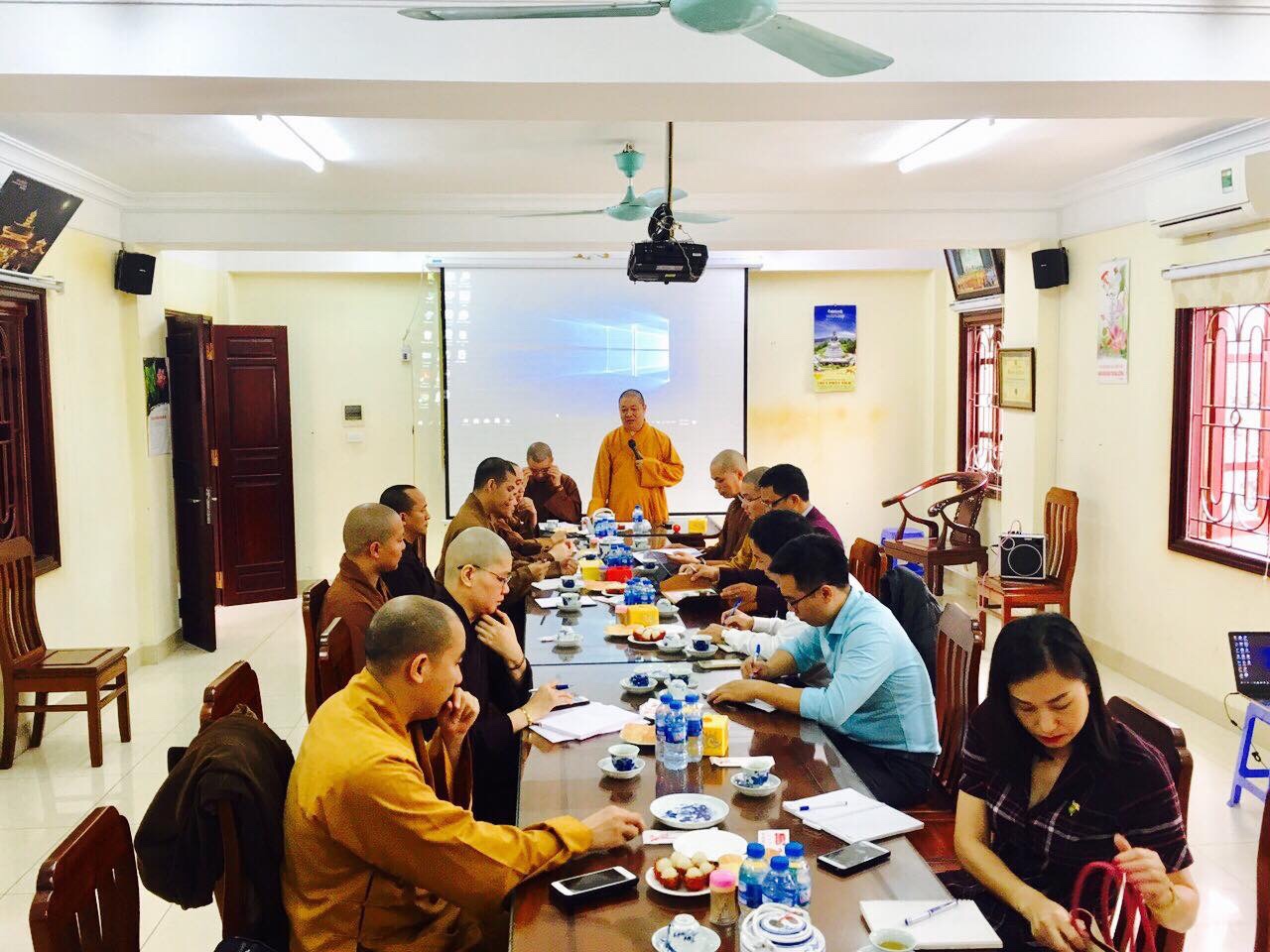 Hà Nội: Tiểu Ban văn hoá - nghi lễ  họp rà soát kịch bản Đàn Lễ cầu nguyện hoà bình Đại lễ VESAK 2019 tại chùa Yên Phú - Hà Nội.
