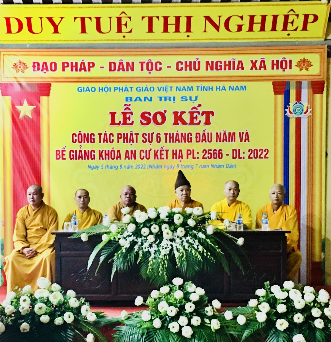 Phật Giáo Hà Nam tổ chức  lễ sơ kết 06 tháng đầu năm và Bế giảng khoá an cư kiết hạ PL.2566.